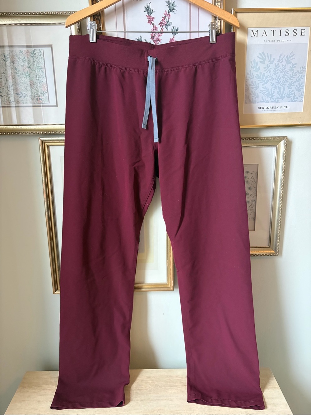 Figs Livingston Scrub Pants Burgundy Large Tall